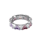 Millenia cocktail ring, Triangle cut crystals, Purple, Rhodium plated
